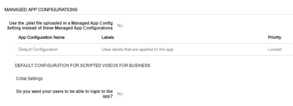 Managed app config in MobileIron