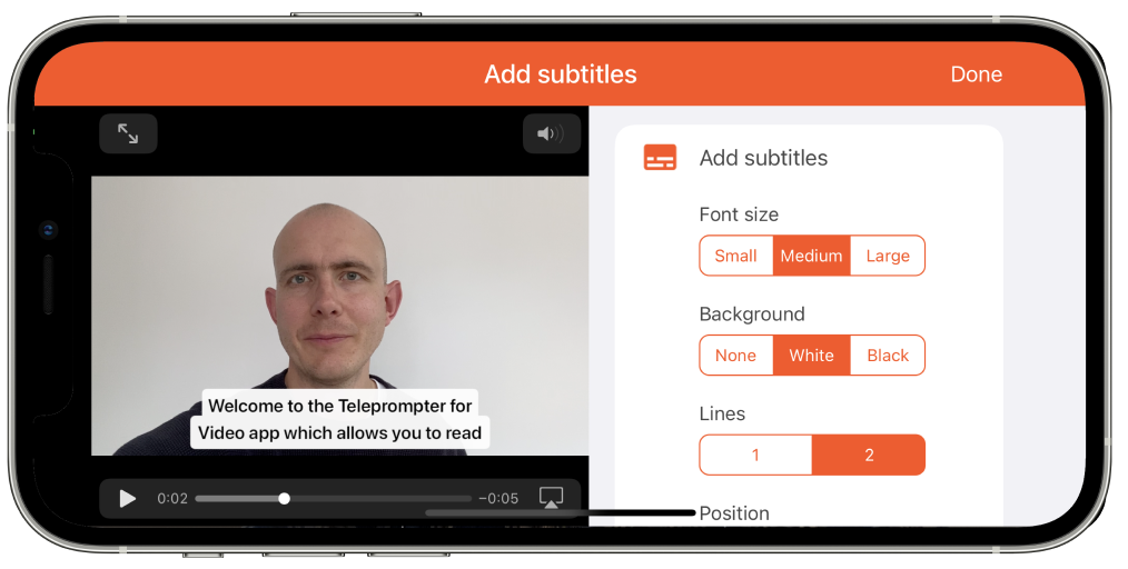 Voeg ondertitelingsopties toe voor de iOS-video-app